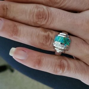 Sterling silver .925 ring with CZ accent stones